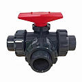 Кран шаровой ПВХ трёхходовой